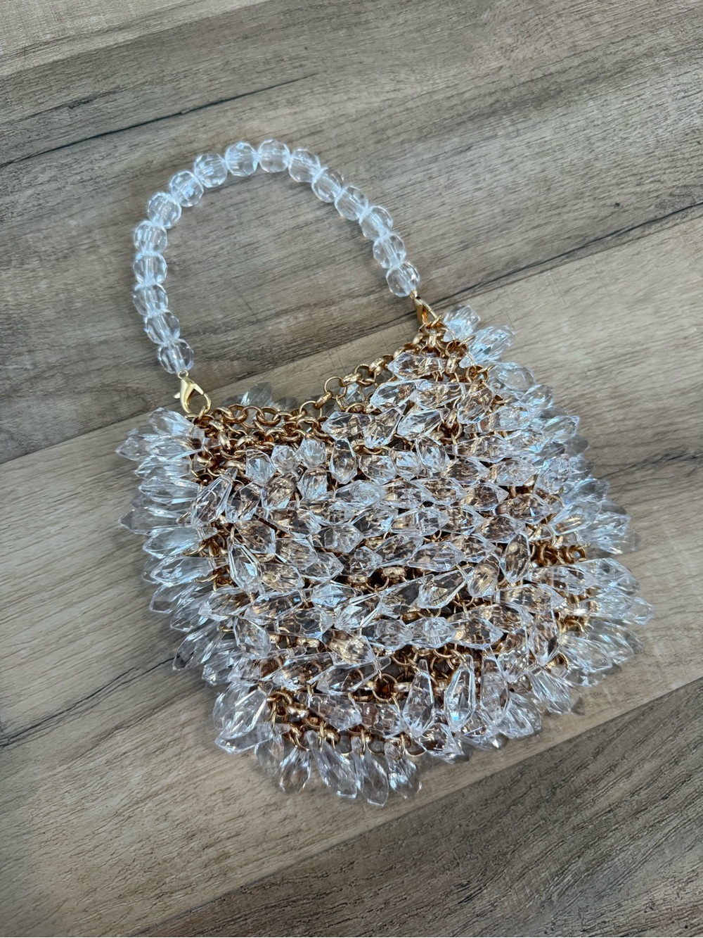 Small bridal handbag clear and gold
